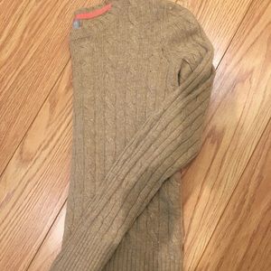 Wool blend tan cable sweater